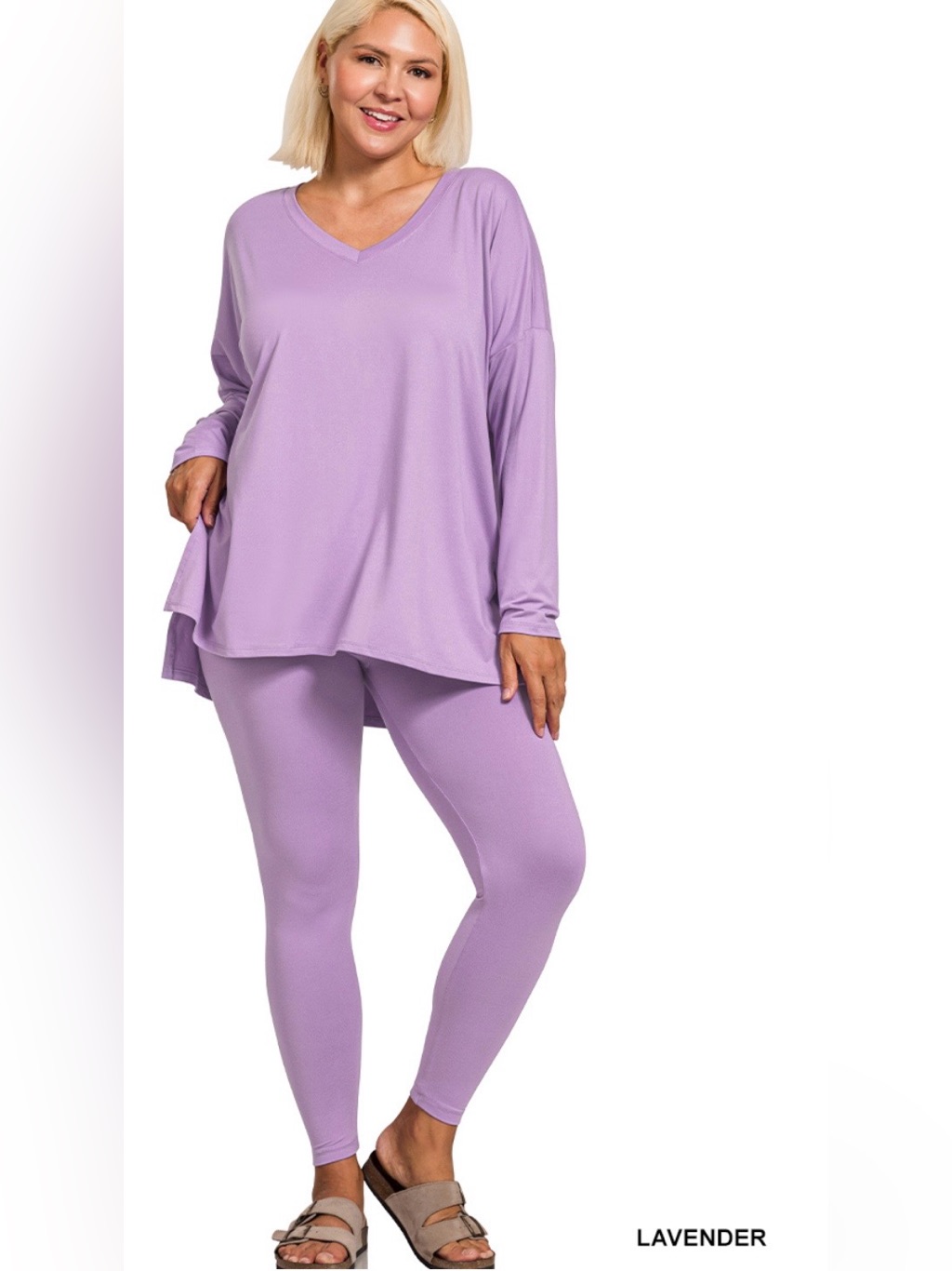 New!Plus Size Lavender Brushed Soft Microfiber Loungewear Set Size 1x